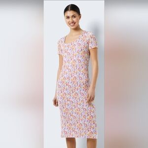 Noisy May Silky Short Sleeve Midi in Ditsy Floral, BNWT, Size L